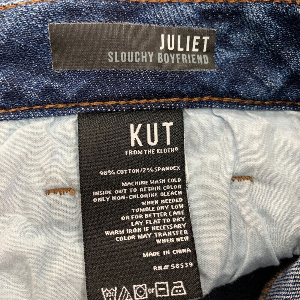 KUT from the Kloth Jean Womens 4 Blue Denim Juliet Slouchy Boyfriend Button Fly - Picture 11 of 16